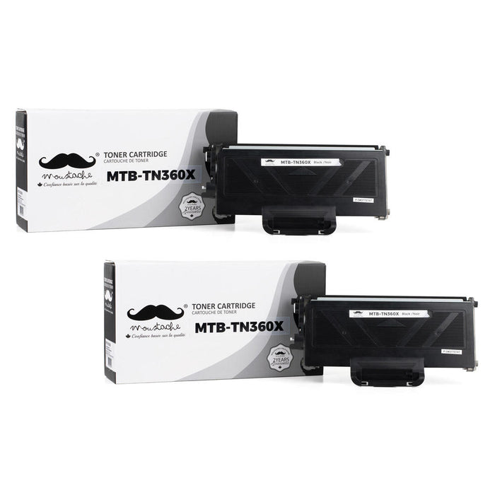 Brother TN-360X Compatible Black Toner Cartridge Extra High Yield - Moustache® - 2/Pack