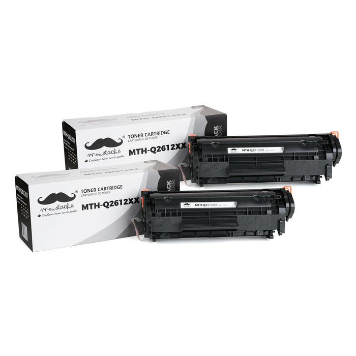 Remanufactured HP 12X Q2612XX Black Toner Cartridge Extra High Yield - Moustache® - 2/Pack