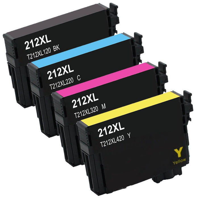 Epson 212XL T212XL Remanufactured Ink Cartridge Combo High Yield BK/C/M/Y