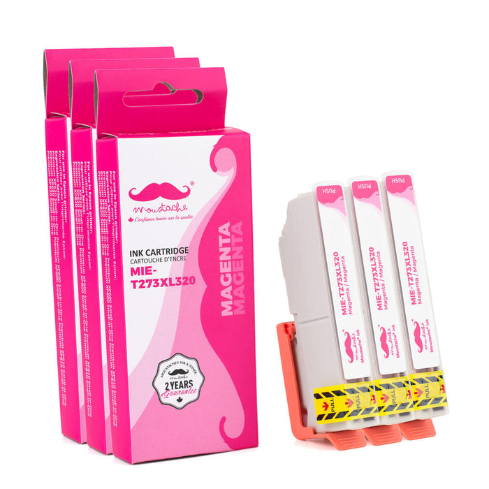 Epson 273 T273XL320 Compatible Magenta Ink Cartridge High Yield - Moustache® - 3/Pack
