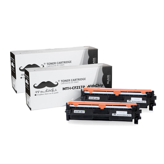 Compatible HP 17A CF217A Black Toner Cartridge - With Chip - Moustache® - 2/Pack