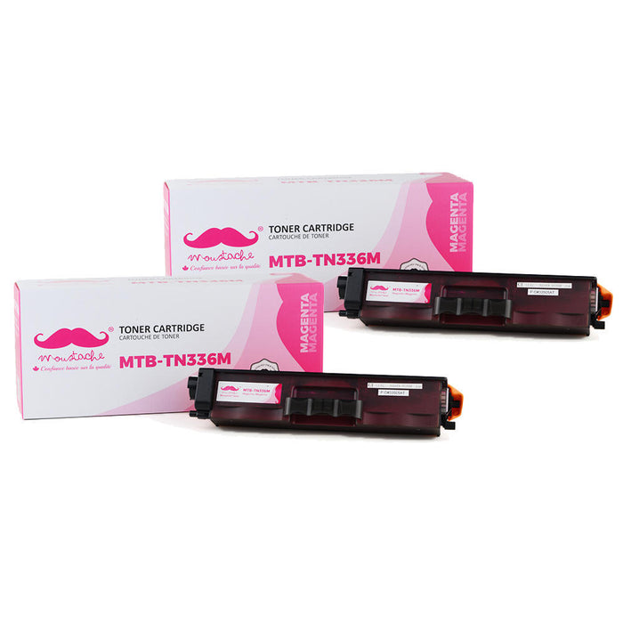 Brother TN336M Compatible Magenta Toner Cartridge High Yield - Moustache® - 2/Pack