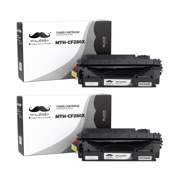 Compatible HP 80X CF280X Black Toner Cartridge High Yield - Moustache® - 2/Pack