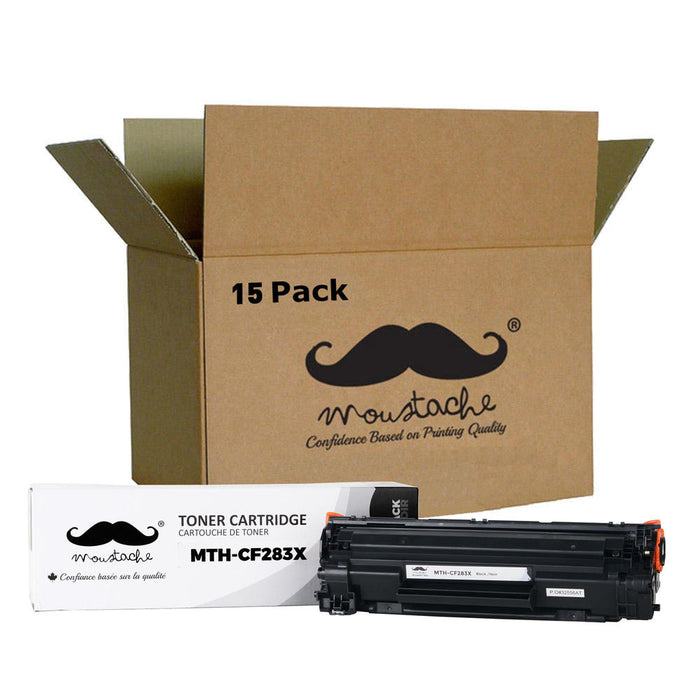 Compatible HP 83X CF283X Black Toner Cartridge High Yield 2,500 Pages - Moustache® - 15/Pack