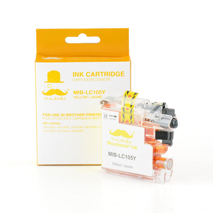 Brother LC105Y Compatible Yellow Ink Cartridge High Yield - Moustache®