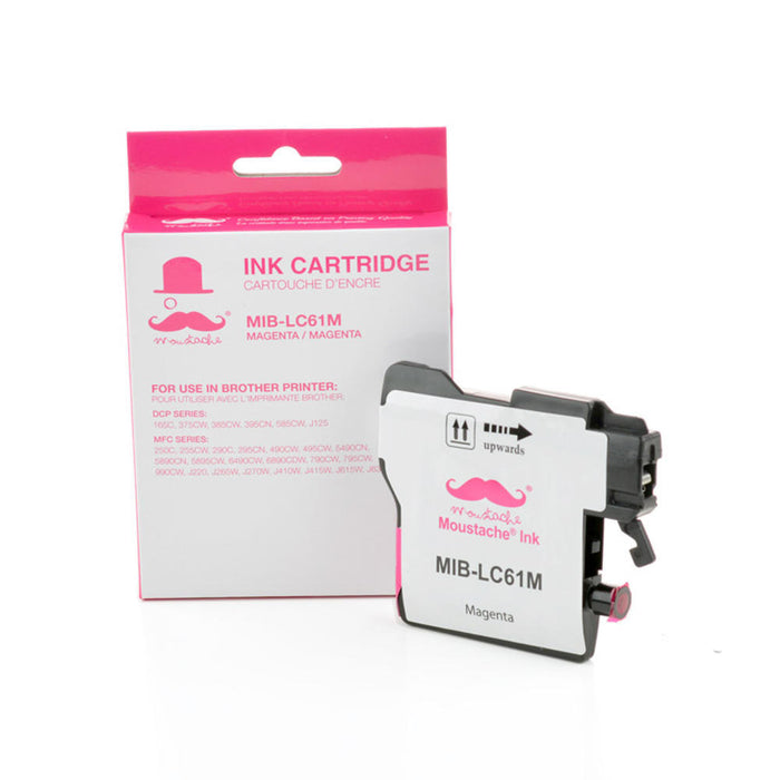 Brother LC61M Compatible Magenta Ink Cartridge - Moustache® - 1/Pack