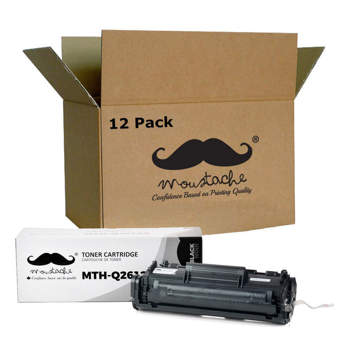 Compatible HP 12A Q2612A Black Toner Cartridge - Moustache® - 12/Pack