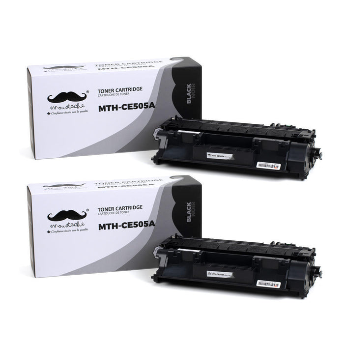 Compatible HP 05A CE505A Black Toner Cartridge - Moustache® - 2/Pack