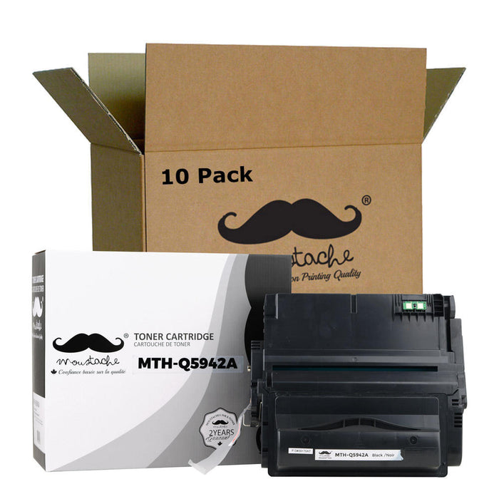 Compatible HP 42A Q5942A Black Toner Cartridge - Moustache® - 10/Pack