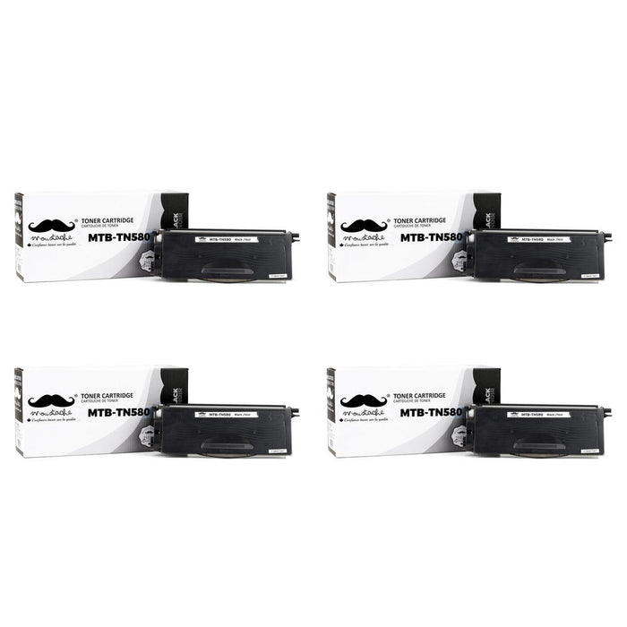 Brother TN580 Compatible Black Toner Cartridge High Yield - Moustache® - 4/Pack