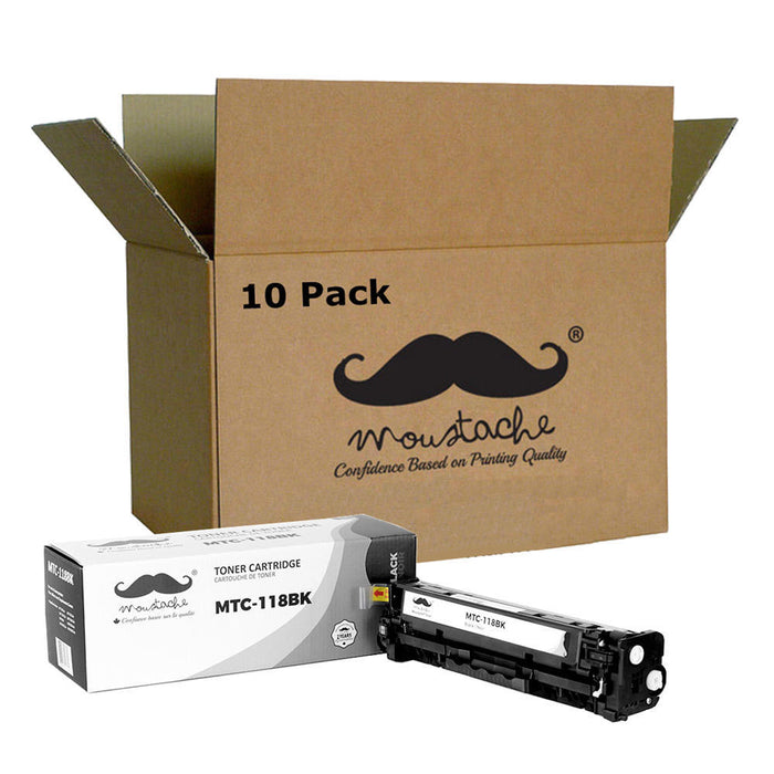 Canon 118BK 2662B001AA Remanufactured Black Toner Cartridge - Moustache® - 10/Pack