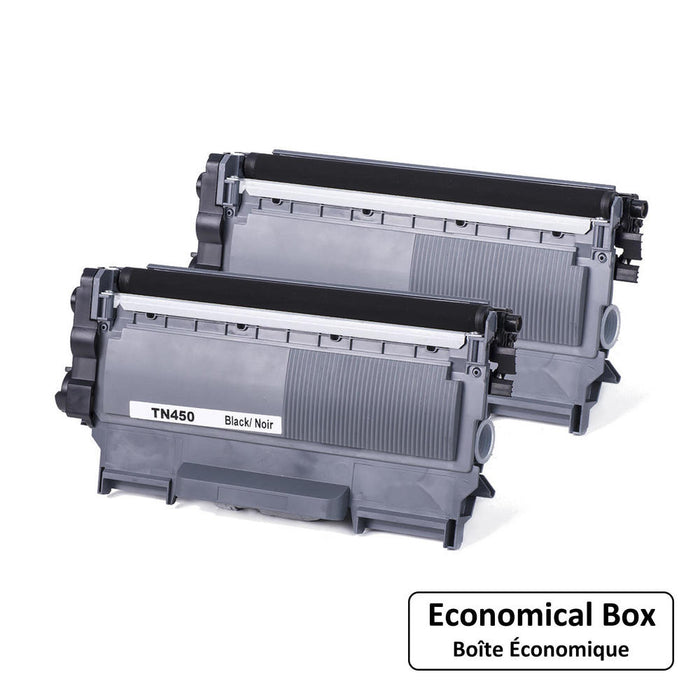 Brother TN-450 Compatible Black Toner Cartridge - Economical Box - 2/Pack