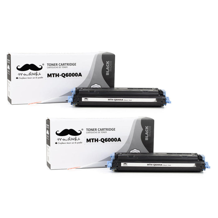Remanufactured HP 124A Q6000A Black Toner Cartridge - Moustache® - 2/Pack