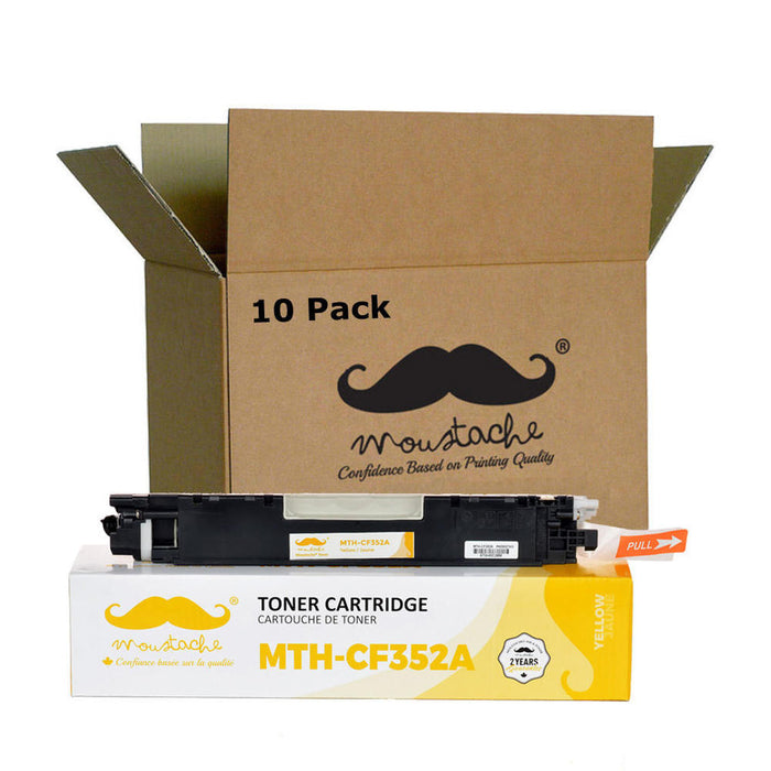 Compatible HP 130A CF352A Yellow Toner Cartridge - Moustache® - 10/Pack