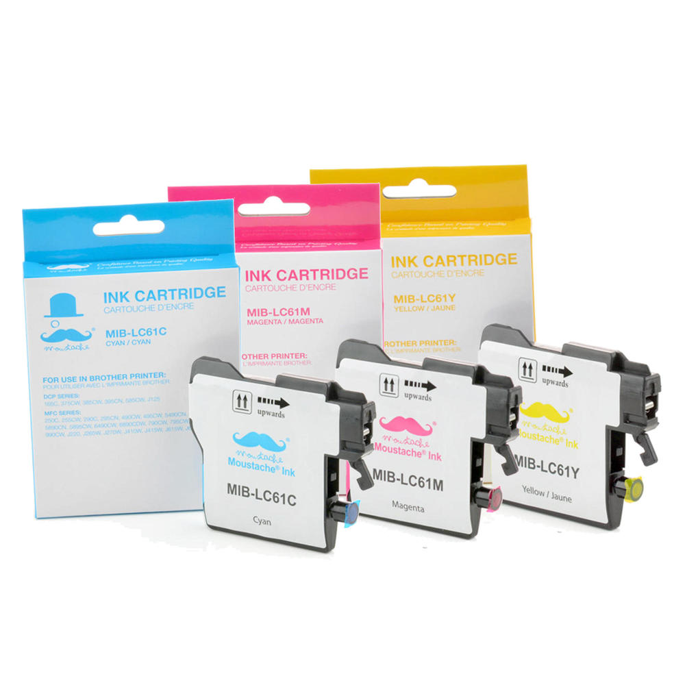 Brother LC61 3PKS Compatible Color Ink Cartridge Combo C/M/Y - Moustac ...