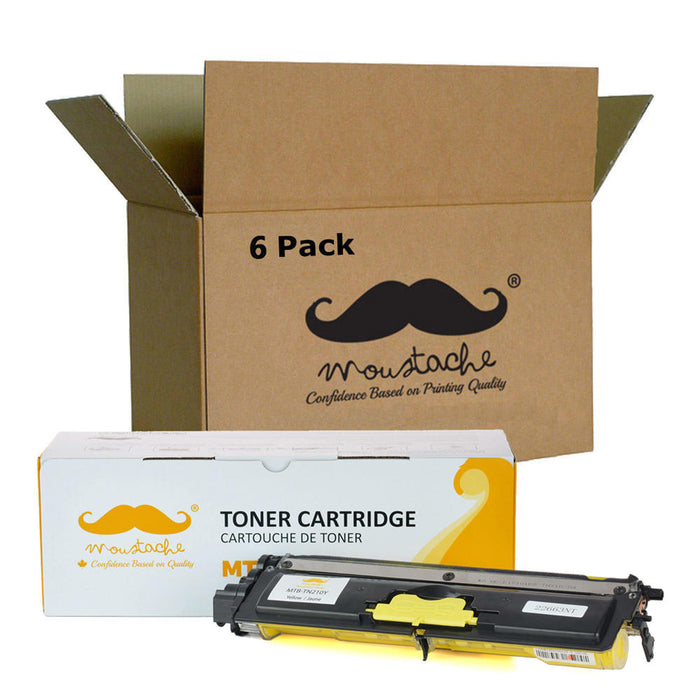 Brother TN210Y Compatible Yellow Toner Cartridge - Moustache® - 6/Pack