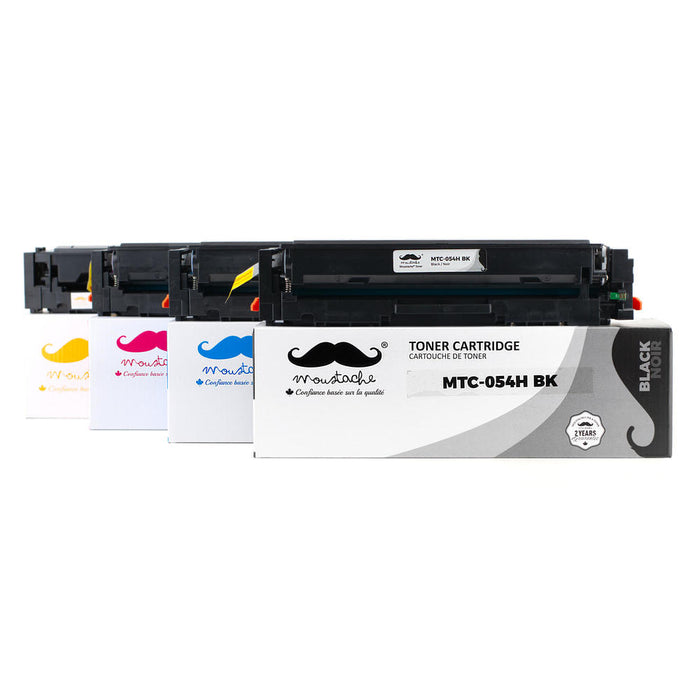 Canon 054H XL CRG 054H Compatible Toner Cartridge Combo High Yield BK/C/M/Y - Moustache®