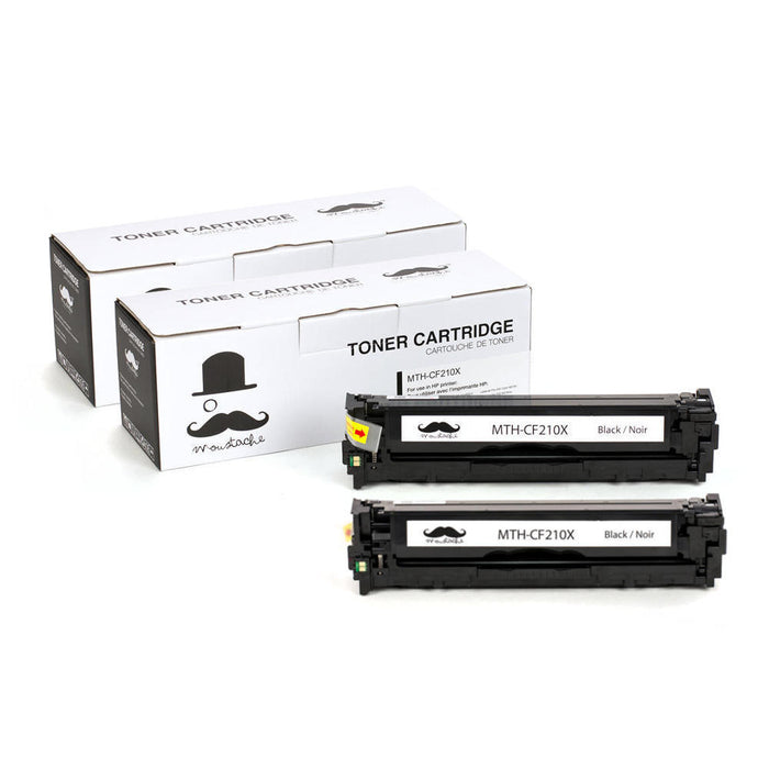Remanufactured HP 131X CF210X Black Toner Cartridge High Yield - Moustache® - 2/Pack