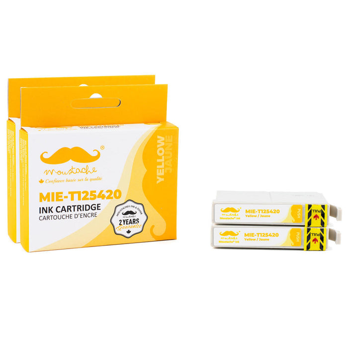 Epson 125 T125420 Compatible Yellow Ink Cartridge - Moustache® - 2/Pack