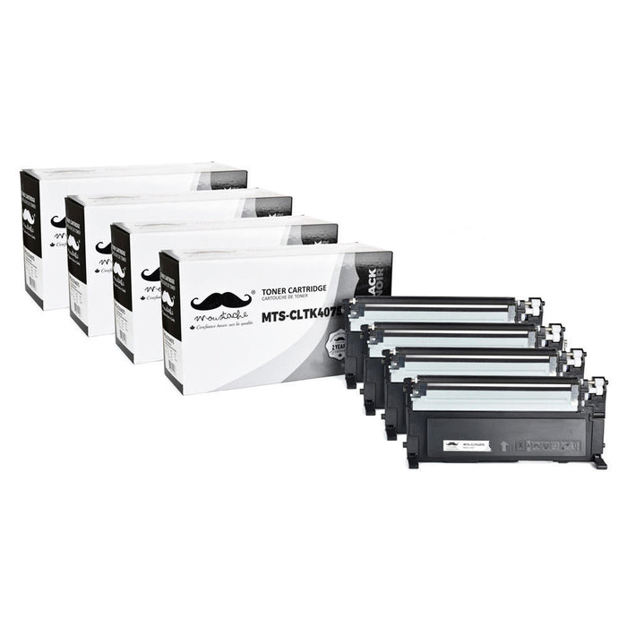 Samsung CLT-K407S Compatible Black Toner Cartridge - Moustache® - 4/Pack