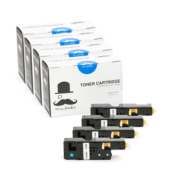 Dell 331-0777 FYFKF Compatible Cyan Toner Cartridge High Yield - Moustache® - 4/Pack