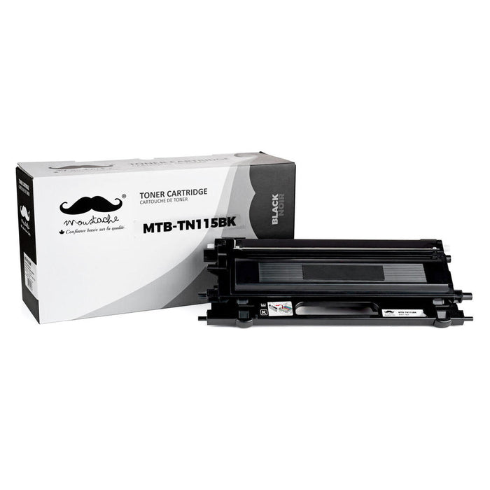 Brother TN115BK Remanufactured Black Toner Cartridge High Yield - Moustache® - 1/Pack
