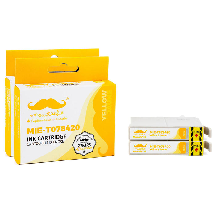 Epson 78 T078420 Compatible Yellow Ink Cartridge - Moustache® - 2/Pack