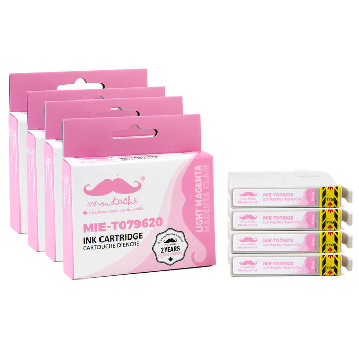 Epson 79 T079620 Compatible Light Magenta Ink Cartridge High Yield - Moustache® - 4/Pack