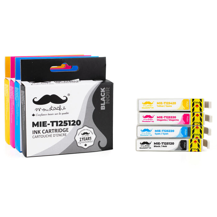 Epson 125 T125 Compatible Ink Cartridge Combo BK/C/M/Y - Moustache®