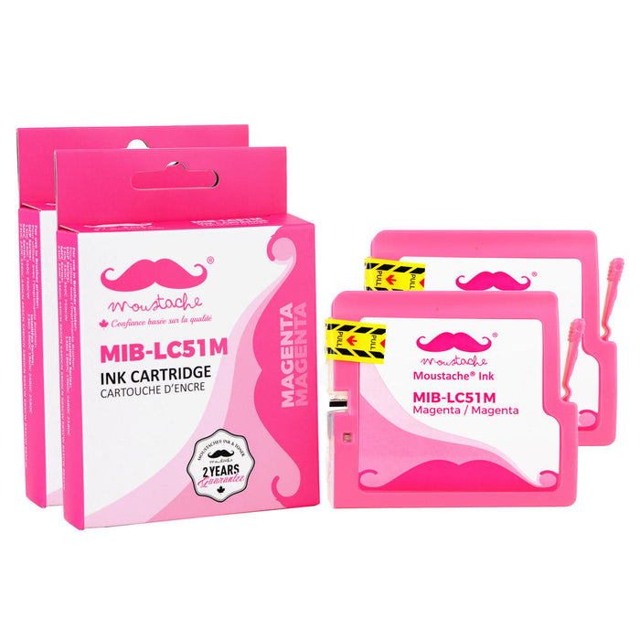 Brother LC51M Compatible Magenta Ink Cartridge - Moustache® - 2/Pack