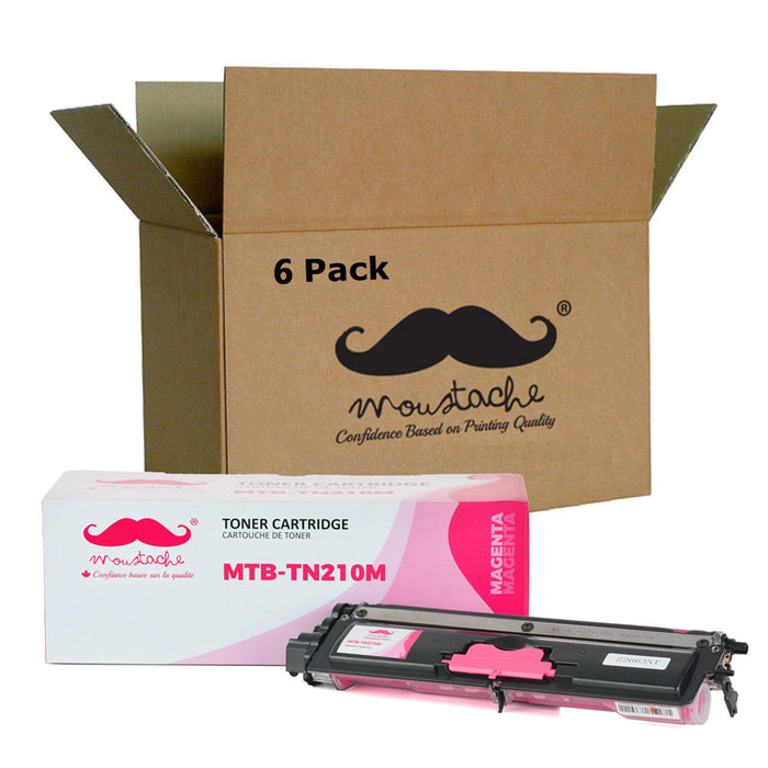 Brother TN210M Compatible Magenta Toner Cartridge - Moustache® - 6/Pack