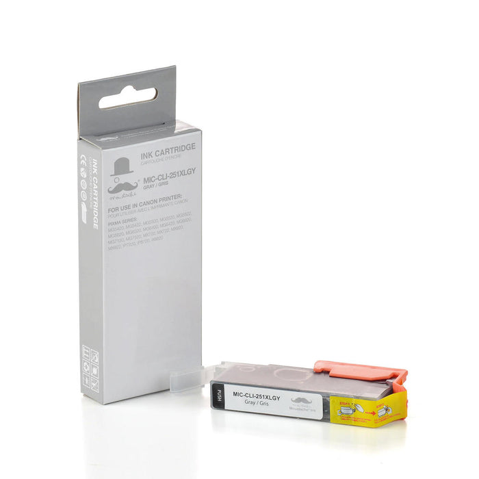 Canon CLI-251XLGY Compatible Grey Ink Cartridge (6452B001) - Moustache® - 1/Pack