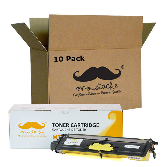 Brother TN210Y Compatible Yellow Toner Cartridge - Moustache® - 10/Pack