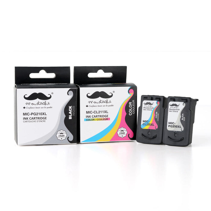 Canon PG-210XL CL-211XL Remanufactured Ink Cartridge Combo High Yield - Moustache®