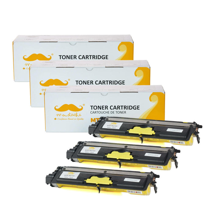 Brother TN210Y Compatible Yellow Toner Cartridge - Moustache® - 3/Pack