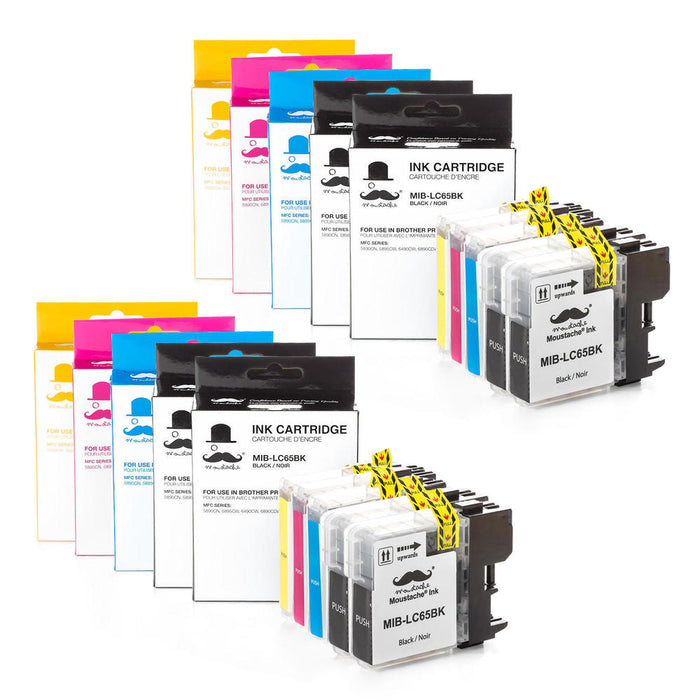 Brother LC65 Compatible Ink Cartridge Combo - 10/Pack - Moustache®