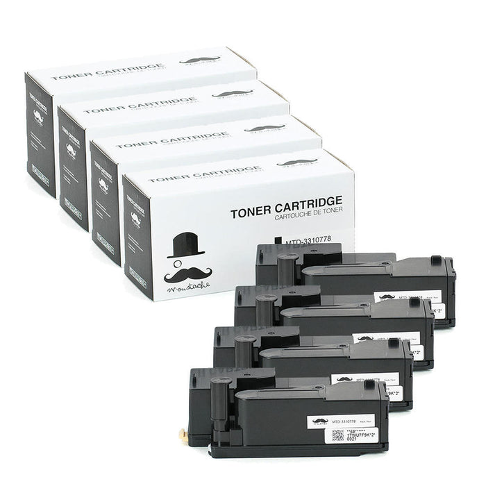 Dell 331-0778 3K9XM Compatible Black Toner Cartridge High Yield - Moustache® - 4/Pack