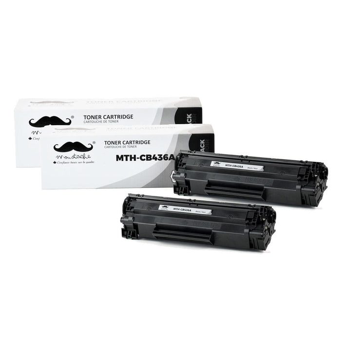 Compatible HP 36A CB436A Black Toner Cartridge - Moustache® - 2/Pack