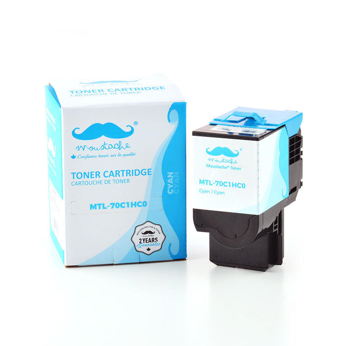 Lexmark 70C1HC0 Compatible Cyan Toner Cartridge High Yield - Moustache®