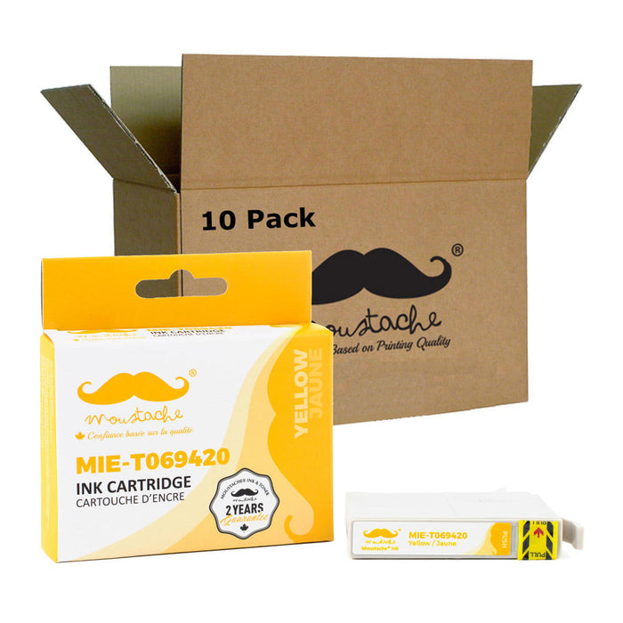 Epson 69 T069420 Compatible Yellow Ink Cartridge - Moustache® - 10/Pack
