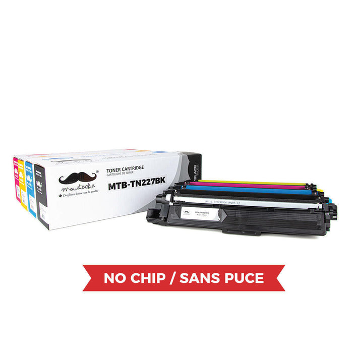 Brother TN227 Compatible Toner Cartridge Combo High Yield Version of TN223 - No Chip - Moustache®