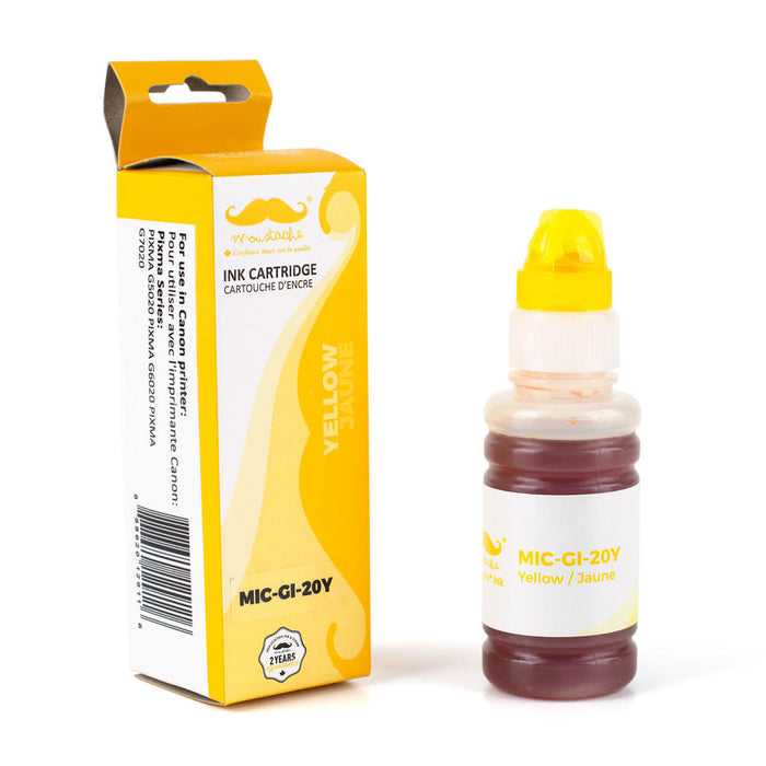 Canon GI-20 Compatible Yellow Ink Bottle (3396C001) - Moustache®