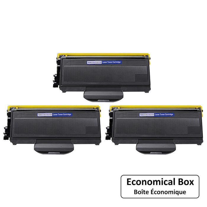 Brother TN360 Compatible Black Toner Cartridge - Economical Box - 3/Pack