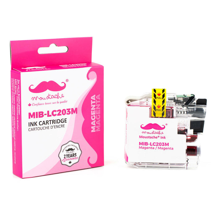 Brother LC203M Compatible Magenta Ink Cartridge High Yield - Moustache® - 1/Pack