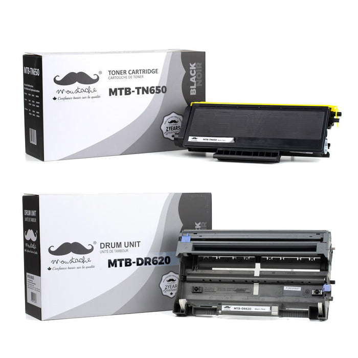 Brother TN650 DR620 Compatible Toner Cartridge and Drum Combo - Moustache®