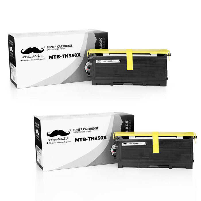 Brother TN350X Compatible Black Toner Cartridge Extra High Yield - Moustache® - 2/Pack