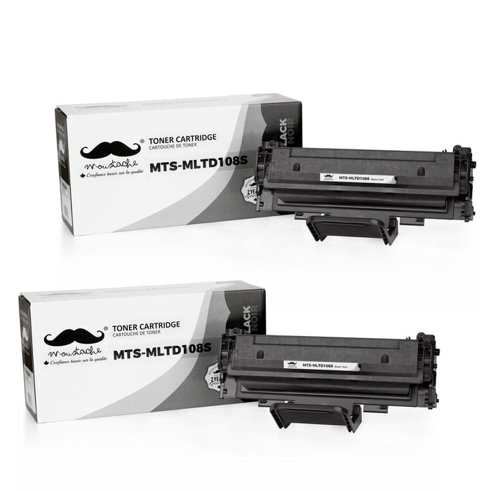 Samsung MLT-D108S Compatible Black Toner Cartridge for ML1640/2240 Printer - Moustache® - 2/Pack