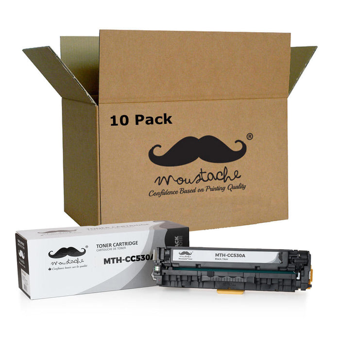 Remanufactured HP 304A CC530A Black Toner Cartridge - Moustache® - 10/Pack