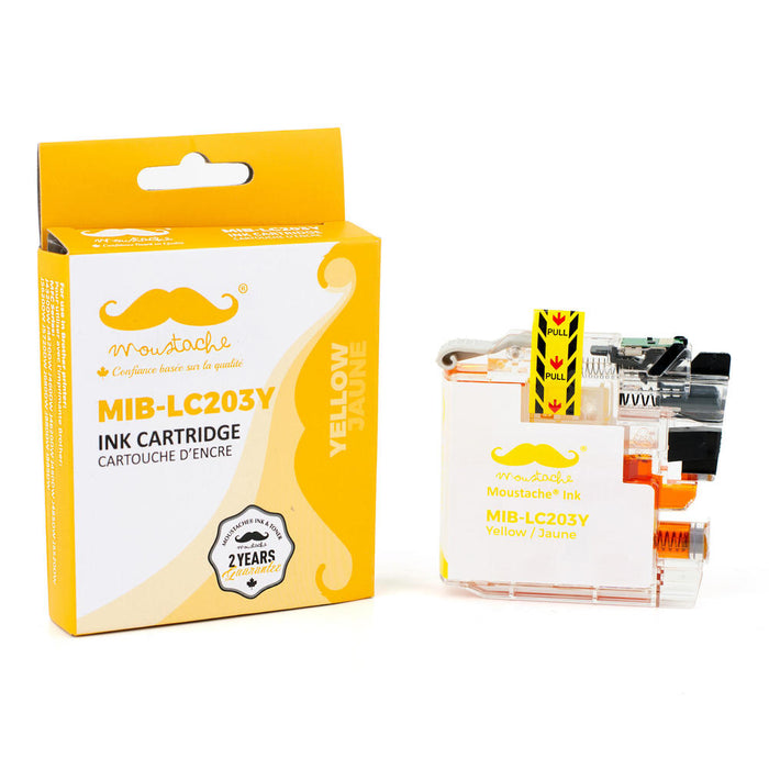 Brother LC203Y Compatible Yellow Ink Cartridge High Yield - Moustache® - 1/Pack