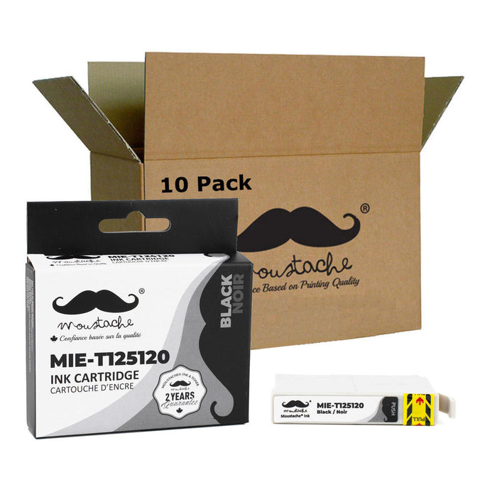 Epson 125 T125120 Compatible Black Ink Cartridge - Moustache® - 10/Pack